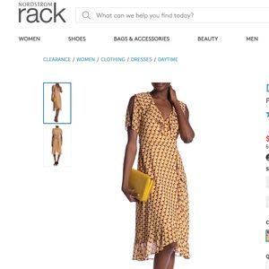 Donna Morgan Patterned Ruffled Surplice Wrap Dress